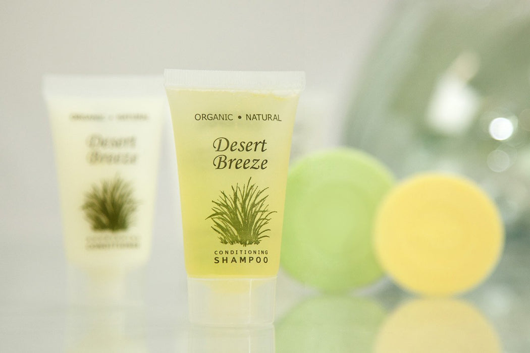Hotel wholesale shampoo. Desert Breeze collection. 1 oz, 30 ml. Flip cap. 300 Items pack, 0.41 USD per item
