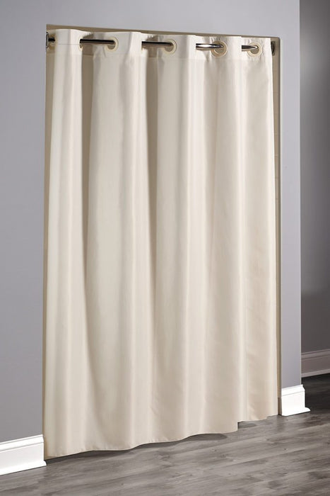 Beige plain shower curtain