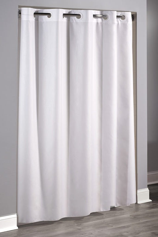 White plain shower curtain