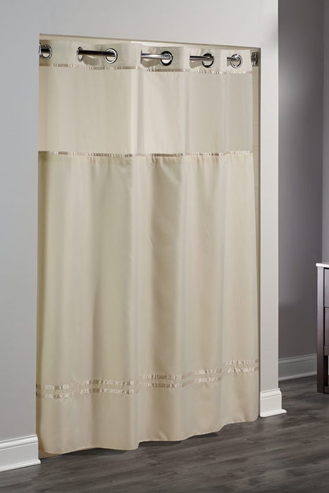 Beige escape shower curtain