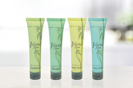 Hotel wholesale shampoo. Island Spa collection. 1.7 oz, 50 ml. Tube. 200 Items pack, 0.65 USD per item