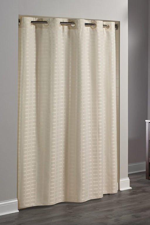 Litchfield beige hookless shower curtain
