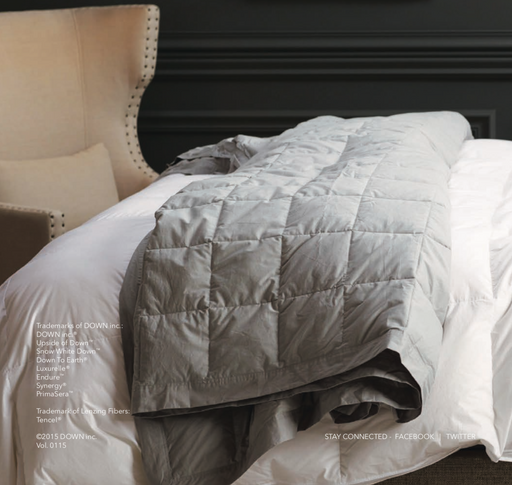Down grey bed blanket. Endure premium white duck down fill blanket.