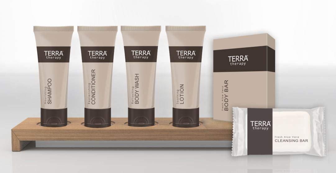 Hotel facial soap. Terra therapy-cleansing facial bar. 28 g, 0.98 oz Boxed. 250 items pack, 0.44 USD per item