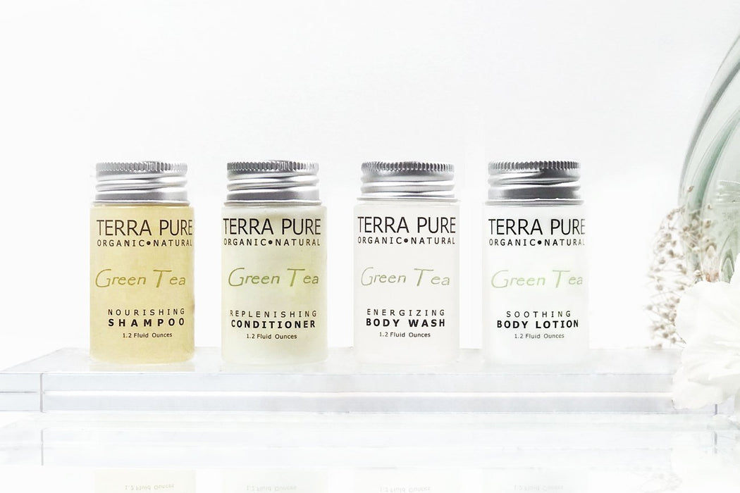 BULK SET-TERRA PURE GREEN TEA LIQUID AND SOAP Includes Shampoo, Conditioner, Lotion, Body Wash and Facial Soap. Save up to 15%. 3200 Items