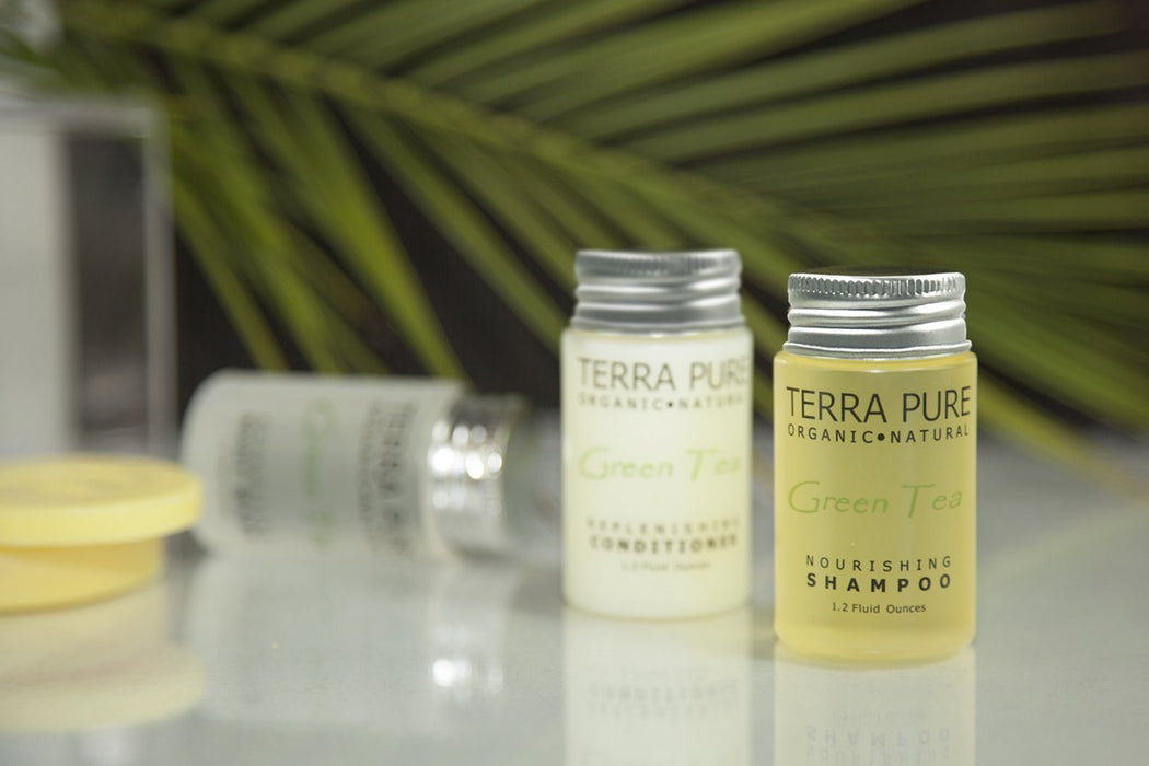 Hotel personal care kit. Terra Pure green tea collection, box. 500 Items pack, 0.33 USD per item