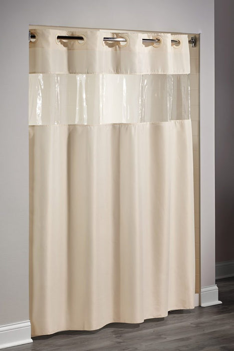 View from the top hotel shower curtain beige