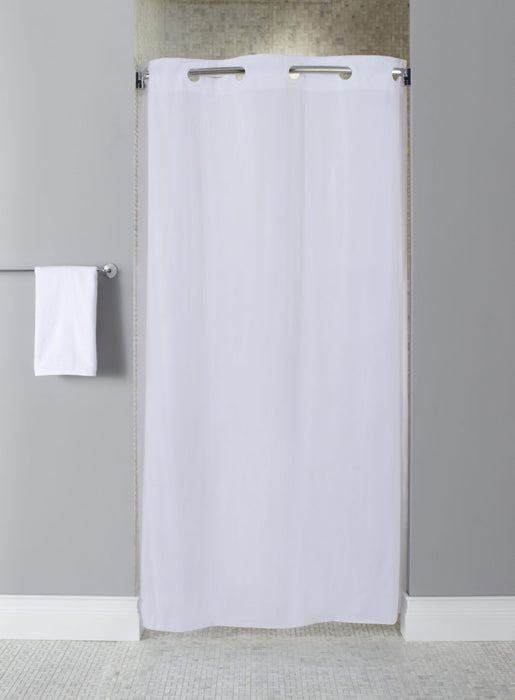 42 x 74 - Stall size Gauge Hookless white curtain. Plain 42 inches wide vinyl shower curtain. Price per dozen