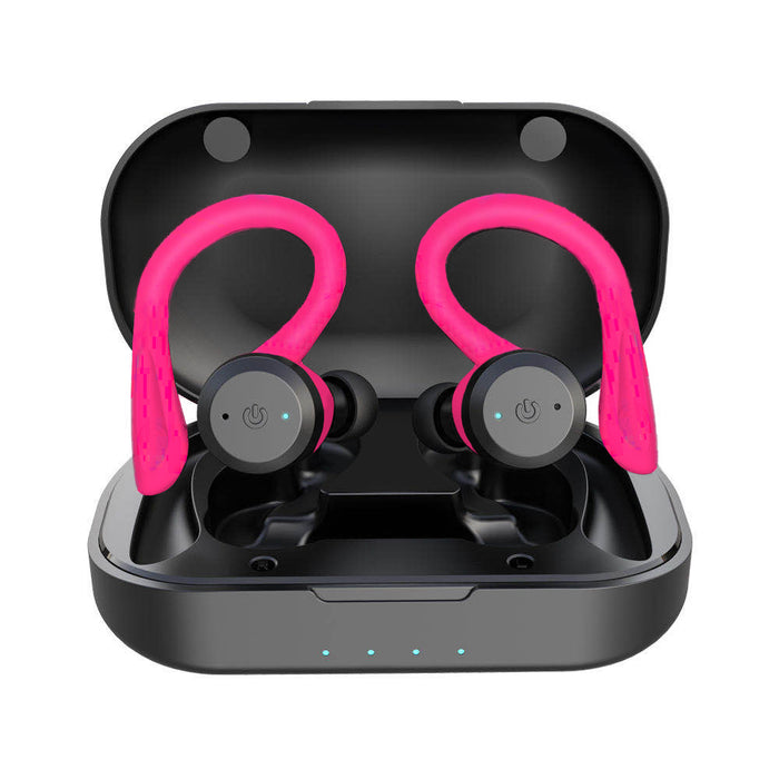 CYBORIS Bluetooth 5.0 Headset TWS Dual Bluetooth Headset True Wireless IPX7 Waterproof with Ear-hook In-ear Noise Canceling Headphones