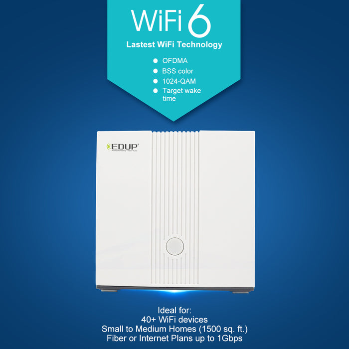 EDUP AX1500 Five-core Wifi6 2.4G 5.0 GHz Full Gigabit 5G Dual-frequency Home Wall-penetrating King Router