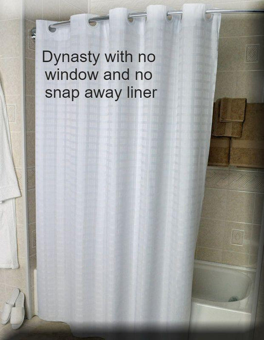 Dynasty Hang2it Shower Curtains. Plain polyester shower curtain. Price per dozen