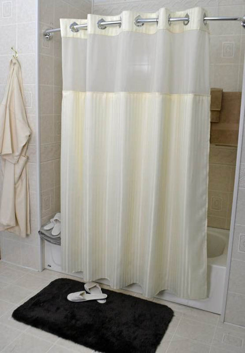 Wholesale Herringbone Shower Curtain in bulk beige