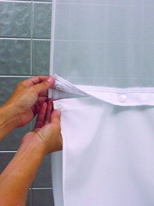 70 x 72 - Hookless replacement liner. Fits 71x77 Hookless shower curtain. White polyester fabric. Sold by Dozen