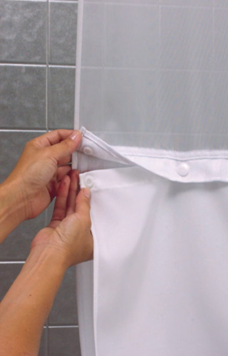 Hookless shower curtains replaceable liner white