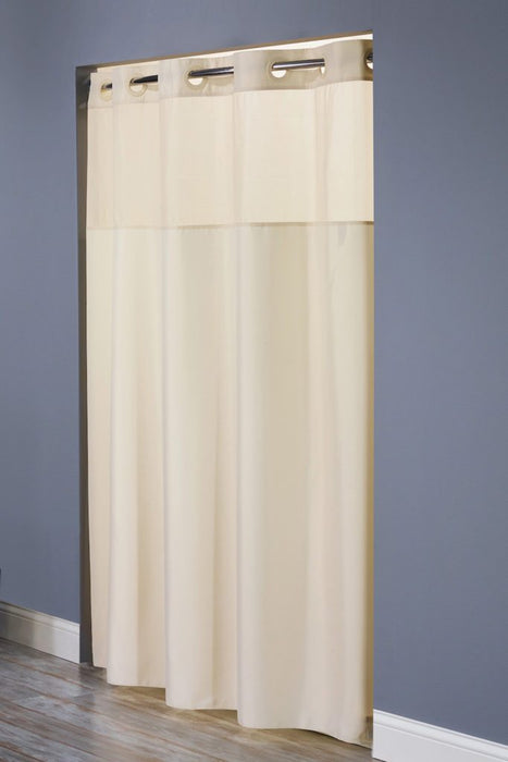 Hotel shower curtains. Hookless mystery model, beige color