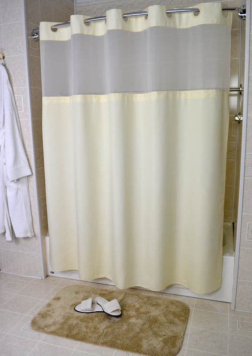 Poly 300 Hang2it Shower Curtains. Polyester shower curtain with window. Price per dozen