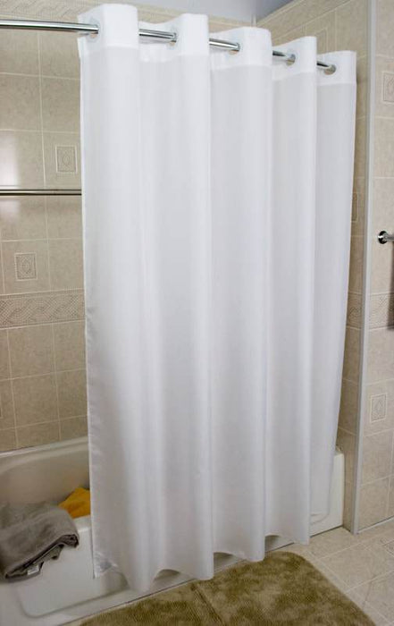 Poly 300 Hang2it Shower Curtains. Polyester shower curtain with window. Price per dozen