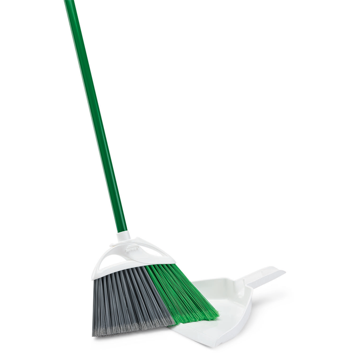 Hotel cleaning supplies. Broom and dustpan.