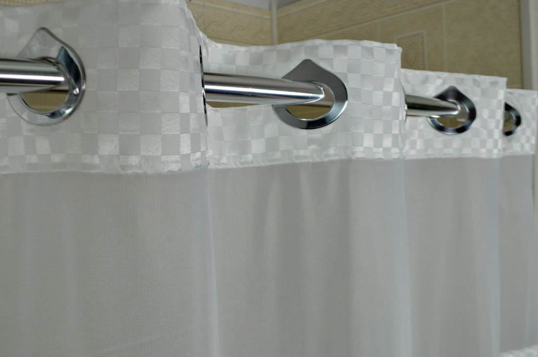 Satin box hotel shower curtains wholesale. Sold in bulk