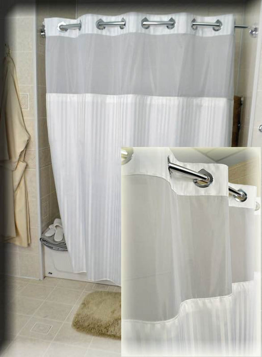 Wholesale hotel shower curtains. Easy hang buckles