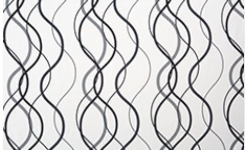 Hookless shower curtains waves pattern
